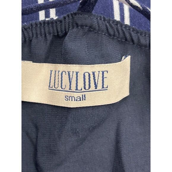 Lucy Love Blue / White Striped Halter Mini Dress Size S - Picture 6 of 7